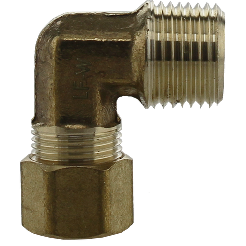 Boshart BC-69-0606NL No-Lead Brass Compression x MPT Elbow, 3/8" CP x 3/8" MPT