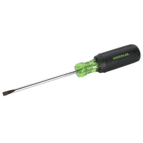 Greenlee 0153 Round Shank Flat Blade Screwdriver, 3/16" x 6"