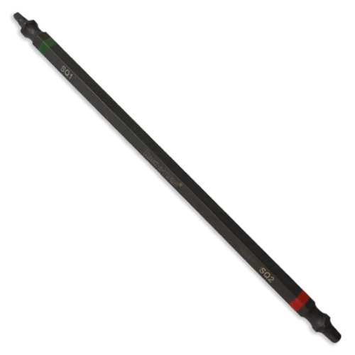 Rack-A-Tiers 70214RG Square #1 and #2 Steel Double-End Impact Bit, 4-Inch Robertson®