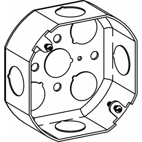 Orbit D4RB 4" Drawn Octagon Steel Box, 1-1/2" Deep, Pack of 100