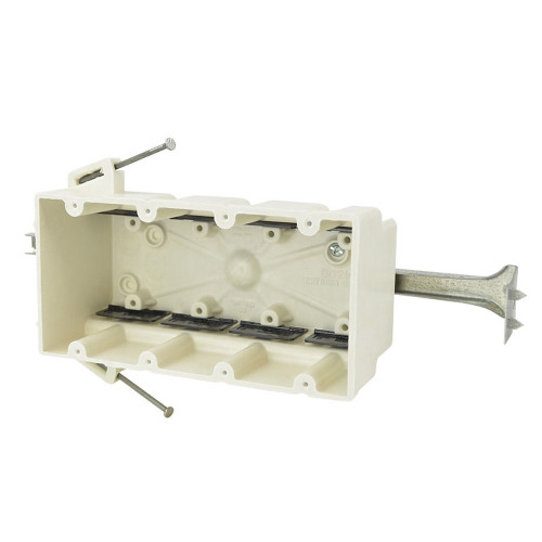 Allied Moulded 4300-NBK 4-Gang Fiberglass Reinforced Polyester Electrical Switch Box