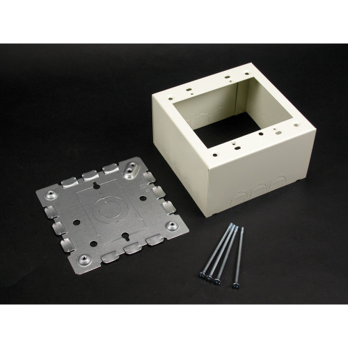 Wiremold 5744-2WH Two-Gang Extra Deep Switch and Receptacle Box Fitting, White Steel