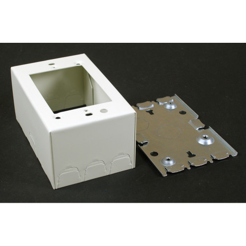 Wiremold 5744SWH 500/700 Single-Gang Deep Switch and Receptacle Box Fitting, Steel, White