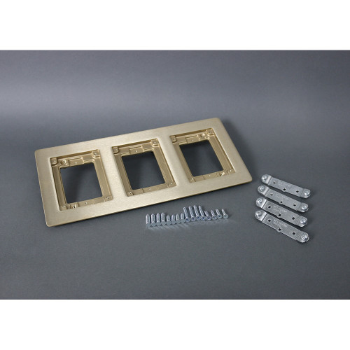 Wiremold 837B Omnibox Triple Gang Rectangular Brass Carpet/Tile Flange