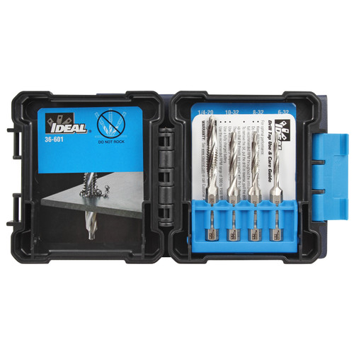 Ideal Industries 36-601 High Speed Steel 3-Flute Drill Tap Kit, 4-Piece