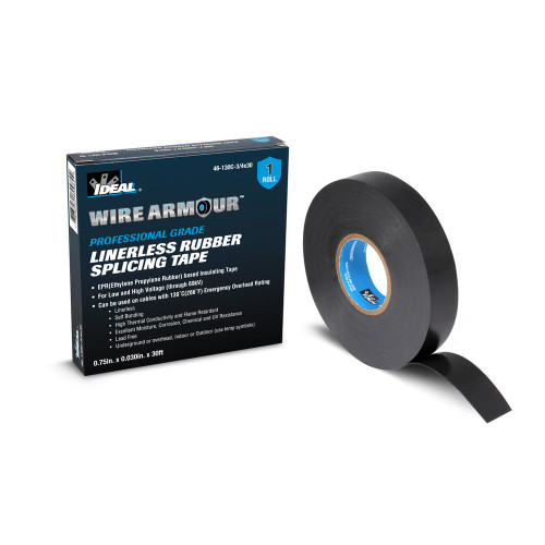 Ideal Industries 46-130C Linerless Rubber Splicing Tape, 3/4"
