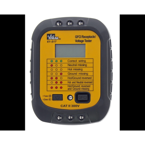 Ideal Industries 61-517 GFCI Receptacle/Voltage Tester, 120V AC