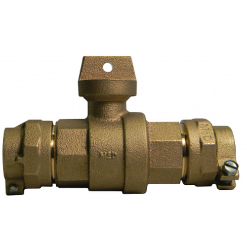 A.Y. McDonald 5133165 76100-22 1" CTS x CTS No-Lead Ball Curb Valve