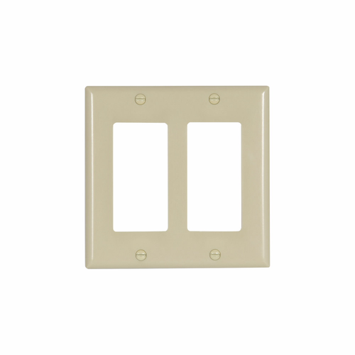 Eaton 2152V-BOX Two-Gang Decorator/GFCI Wallplate, Ivory Thermoset