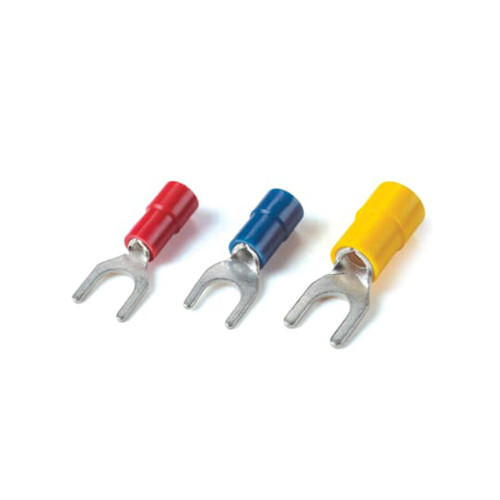 Catamount TV10 Vinyl Insulated Fork Terminal, 12-10 AWG, #8 Stud, Pack of 100