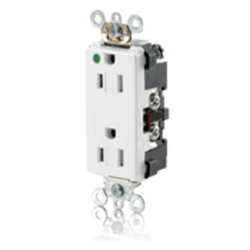 Leviton 16262-SGW White Duplex Receptacle, Residential Grade, Pack of 100