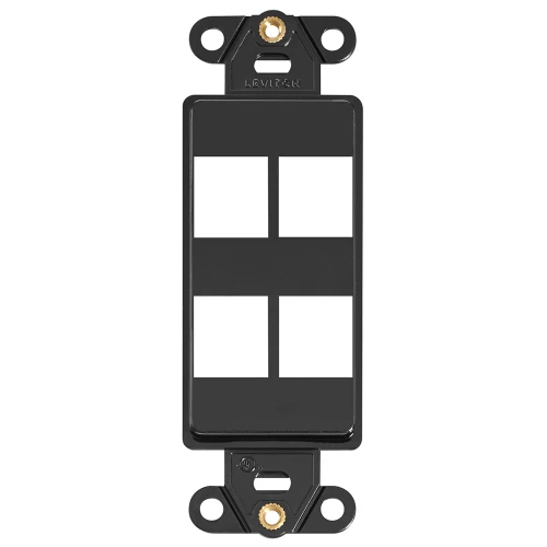 Leviton 41644-E 4-Port Decora Insert, Black