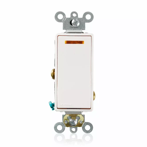 Leviton 5631-2W Decora Illuminated Rocker Switch, White, Pack of 100