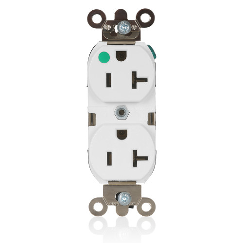 Leviton 8300-HLW Hospital Grade Duplex Receptacle, 20A-125V, Pack of 100