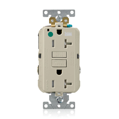 Leviton GFWT2-HGI Hospital Grade Self-Test GFCI Receptacle, Ivory