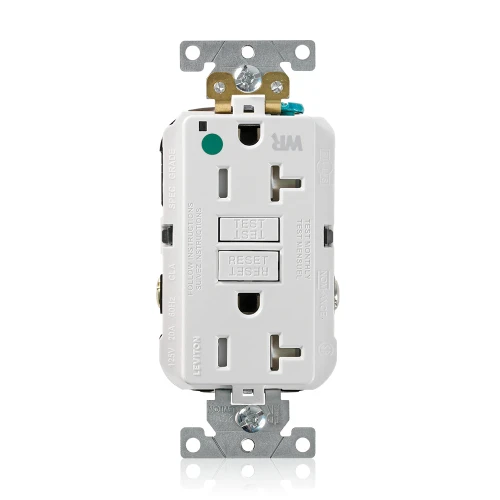 Leviton GFWT2-HGW Hospital Grade GFCI Receptacle, Weather-Resistant, White
