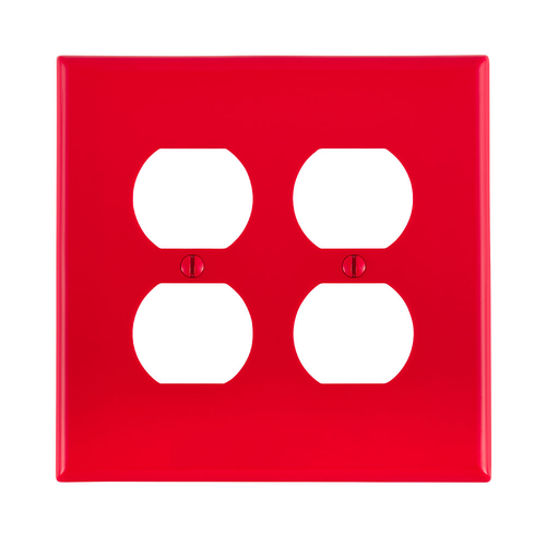 Leviton PJ82-R Weatherproof Single-Gang Wallplate Cover, Red, Pack of 100