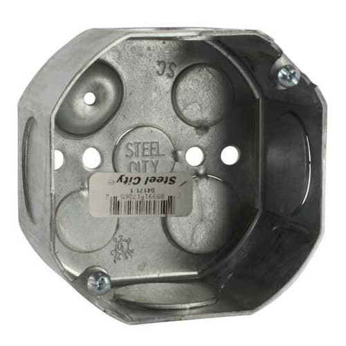 Steel City 54171 4" Octagon Box, Steel, 22.5 cu in