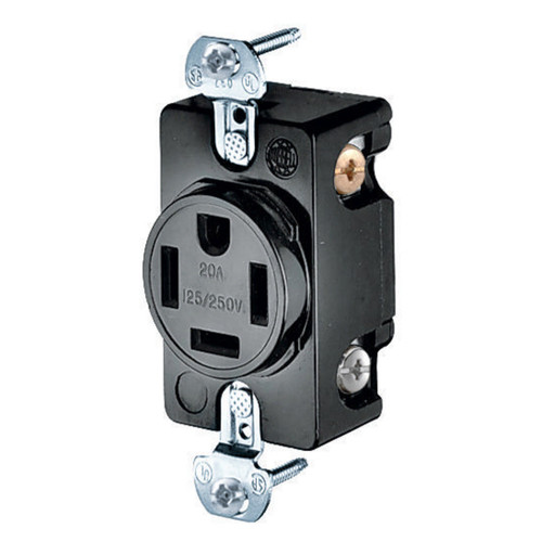 Hubbell Industrial Heavy-Duty Straight Blade Single Receptacle