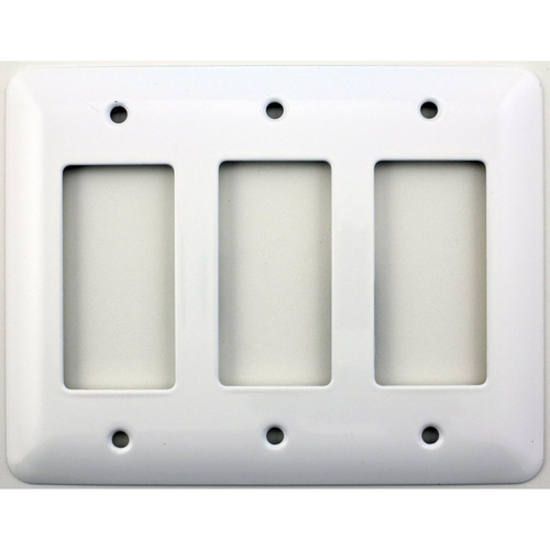 Mulberry 76404 Steel Princess 4-Gang GFI Block Wallplate, White