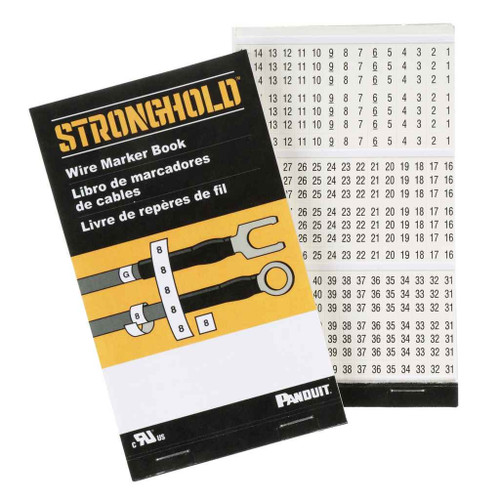 Panduit StrongHold PCMB Series Pre-Printed Wire Marker Book, Vinyl Cloth