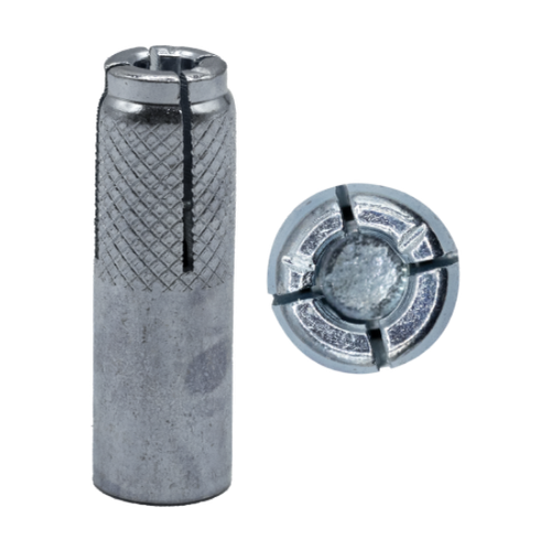 Minerallac 1/4-20 x 1" Steel Drop-In Anchors with Setting Tool - Zinc Plated Professional Fastening System