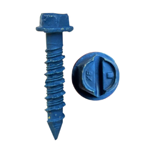Minerallac Tapcon Concrete Screws 1/4" x 2-1/4" Hex Washer Head with Blue Climaseal Coating, 100 Pack