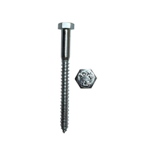 Minerallac 3/8 x 3" Lag Screw, Hex Head, Zinc Plated