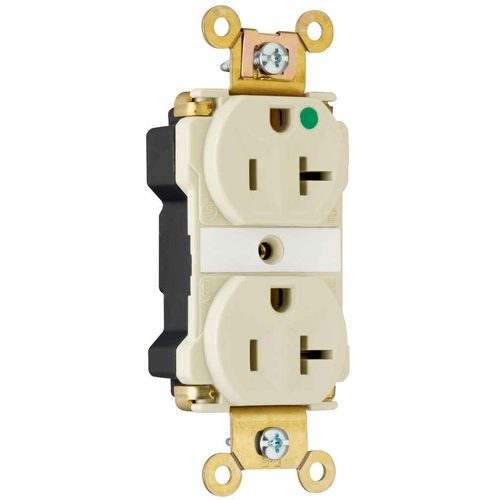 Pass & Seymour PT8300 PlugTail Hospital-Grade Duplex Receptacle, 20A 125V