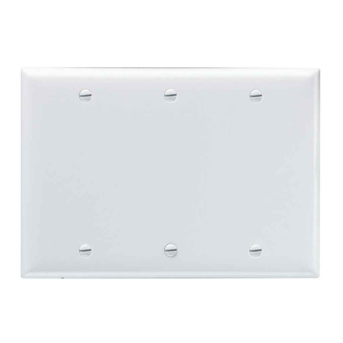 Pass & Seymour SP33 3-Gang Blank Wall Plate, Thermoset, Box Mounted