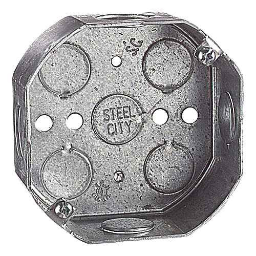 Steel City 4" Octagonal Box, 1/2" Depth