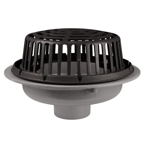 Sioux Chief 868-523 15" Dia Cast Iron Dome Roof Drain with 3" No-Hub Outlet
