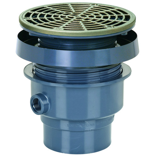 Sioux Chief 832-2PNR 2" PVC Round Finish Line Drain with Nickel Bronze Strainer