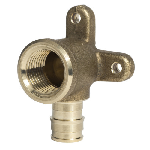 Sioux Chief 647WG2E3 No-Lead Brass 3-Ear Drop Ear Elbow, 1/2" FIP x 1/2" F1960 PEX