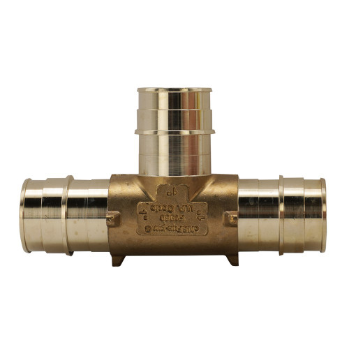 Sioux Chief 641WG444 1" x 1" x 1" No-Lead PEX Tee, F1960 Expansion Brass Fitting
