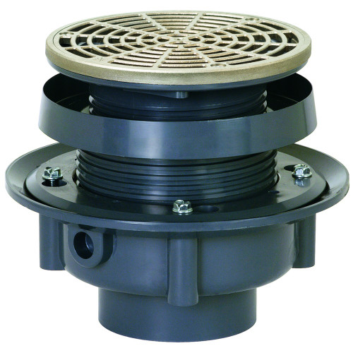Sioux Chief 833-2PNR 2" PVC Round Drain Finish Line Kit, Nickel Bronze Strainer