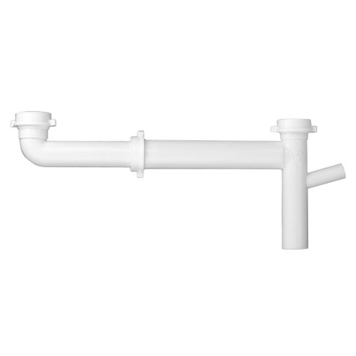 Sioux Chief 230-210616101 White Telescoping Slip-Joint End Outlet Tee, 1-1/2" x 16" with 1/2" Dishwasher Branch