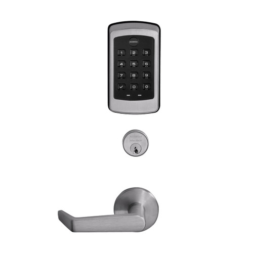 Accentra AUR-NTM618-NR Grade 1 nexTouch Generation 3 Mortise Lock with Pushbutton Keypad, Deadbolt With Cylinder Override - Conventional Cylinder, PARA Keyway, Augusta Lever, R Rose