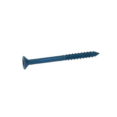 Tapcon Flat Head Concrete Screw, Blue Climaseal Coating, Box of 100