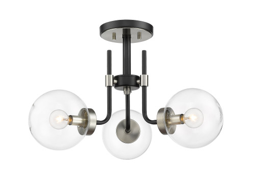 Z-Lite 477-3SF-MB-BN Parsons 3-Light Semi Flush Mount