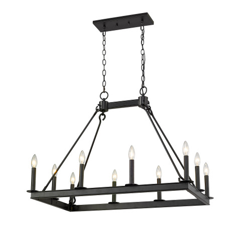 Z-Lite 482-10L-MB Barclay 10-Light Linear Chandelier