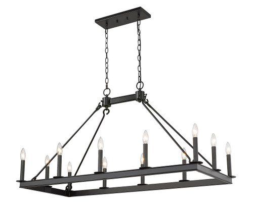 Z-Lite 482-12L-MB Barclay 12-Light Linear Chandelier