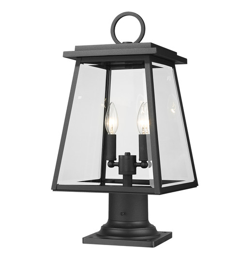 Z-Lite 521PHMR-533PM-BK Broughton 2-Light Outdoor Pier Mounted Fixture