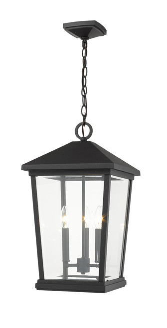 Z-Lite 568CHXL-BK Beacon 3-Light Outdoor Chain Mount Ceiling Fixture