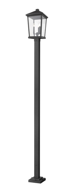 Z-Lite 568PHXLS-536P-BK Beacon 3-Light Outdoor Post Mounted Fixture