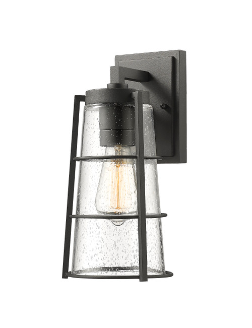 Z-Lite 591M-BK Helix Single Light Outdoor Wall Light