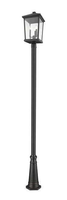 Z-Lite 568PHXLR-519P-BK Beacon 3-Light Outdoor Post Mounted Fixture