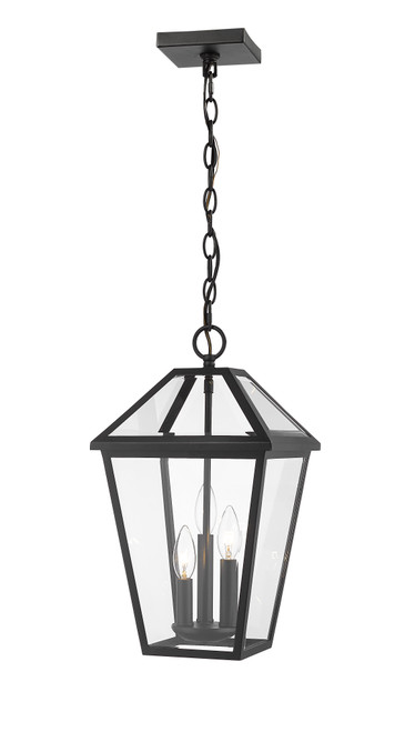 Z-Lite 579CHB-BK Talbot 3-Light Outdoor Chain Mount Ceiling Fixture