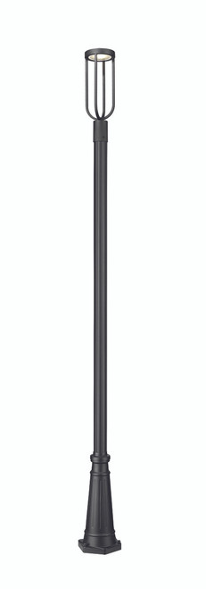 Z-Lite 5005PHM-5011P-BK-LED Leland Single Light Outdoor Post Mounted Fixture