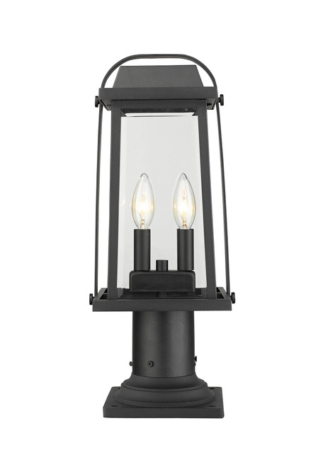 Z-Lite 574PHMR-533PM-BK Millworks 2-Light Outdoor Pier Mounted Fixture